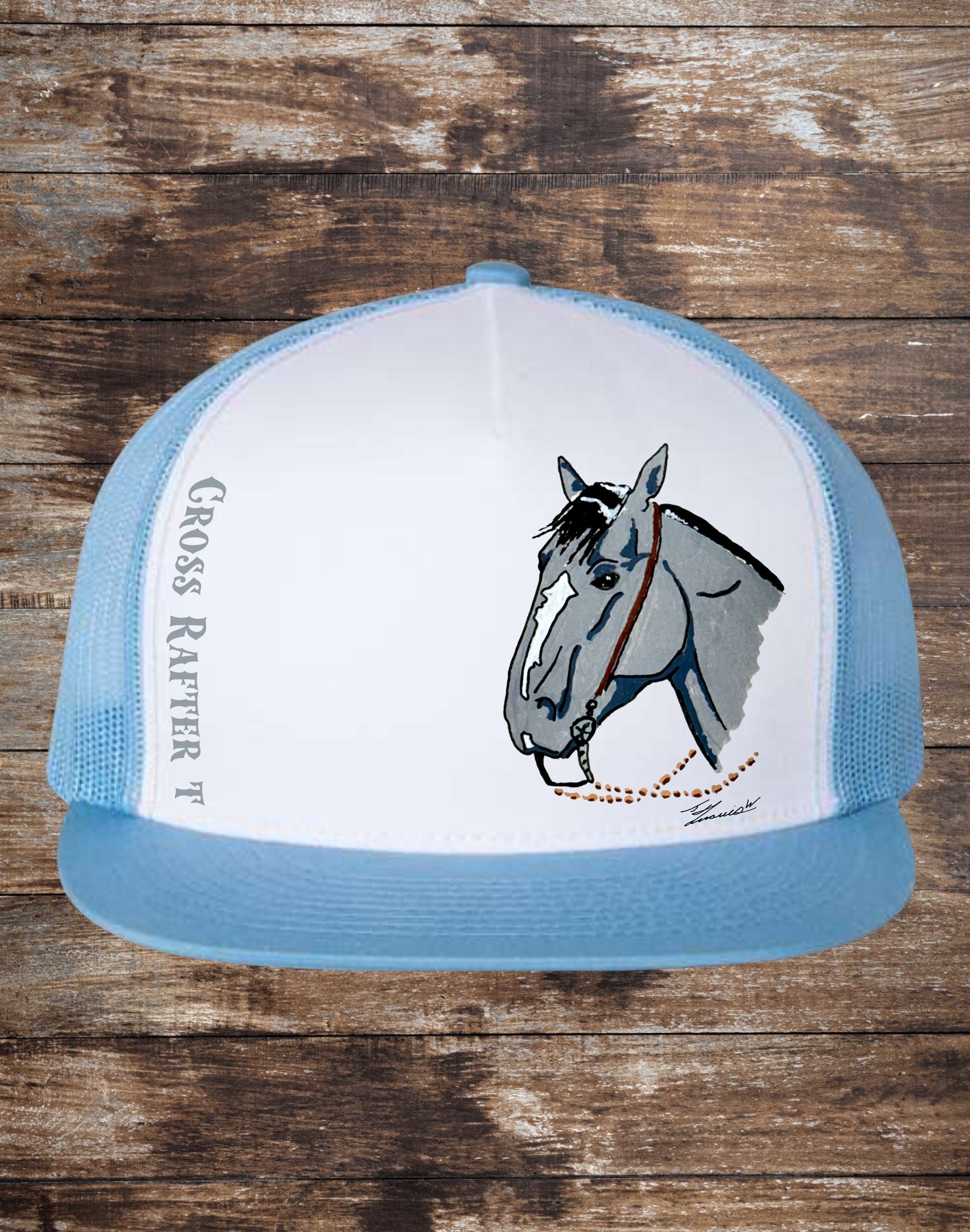 Ole' Blue on blue ball cap