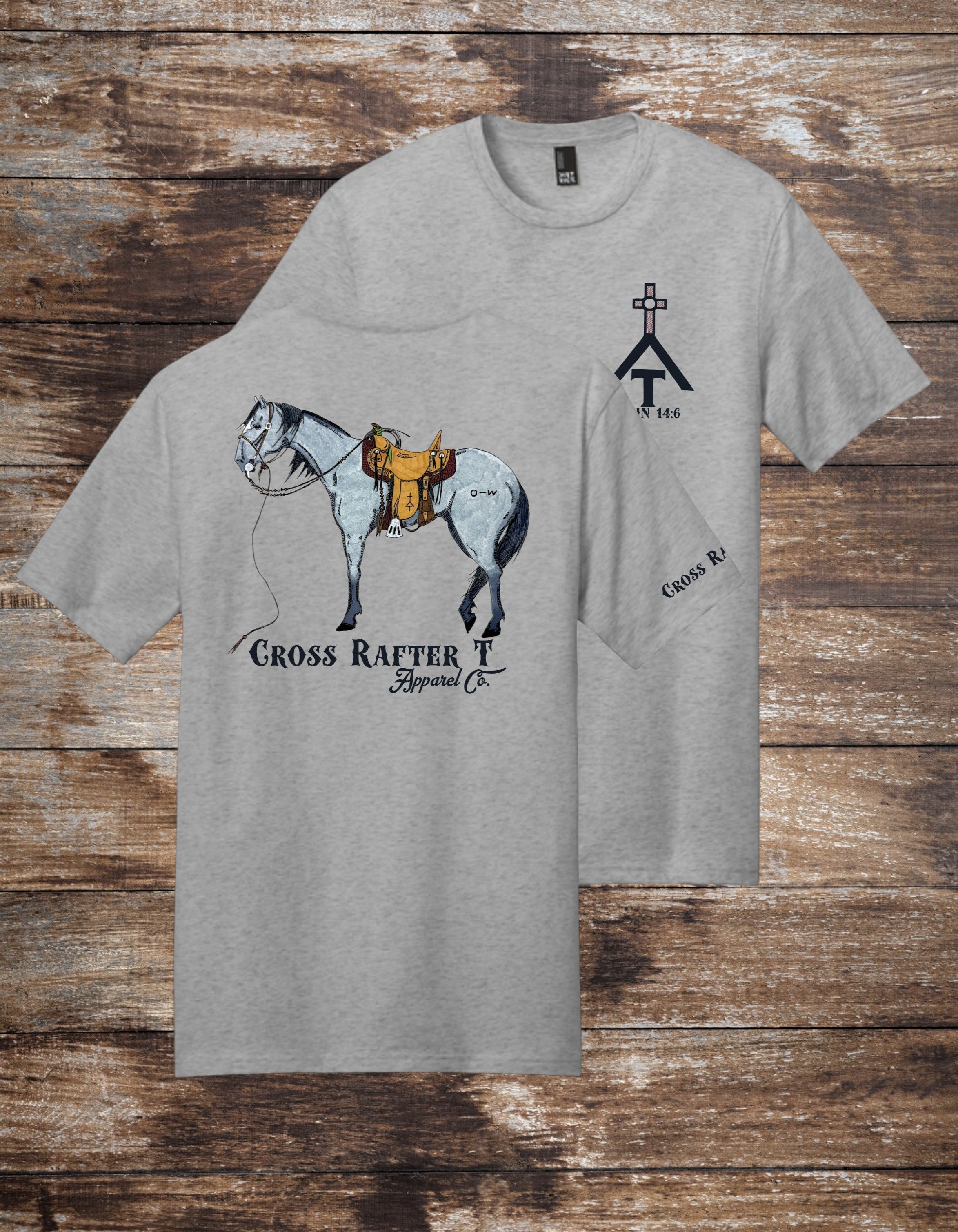 Grey boy Cross Rafter T Apparel Co. grey t-shirt