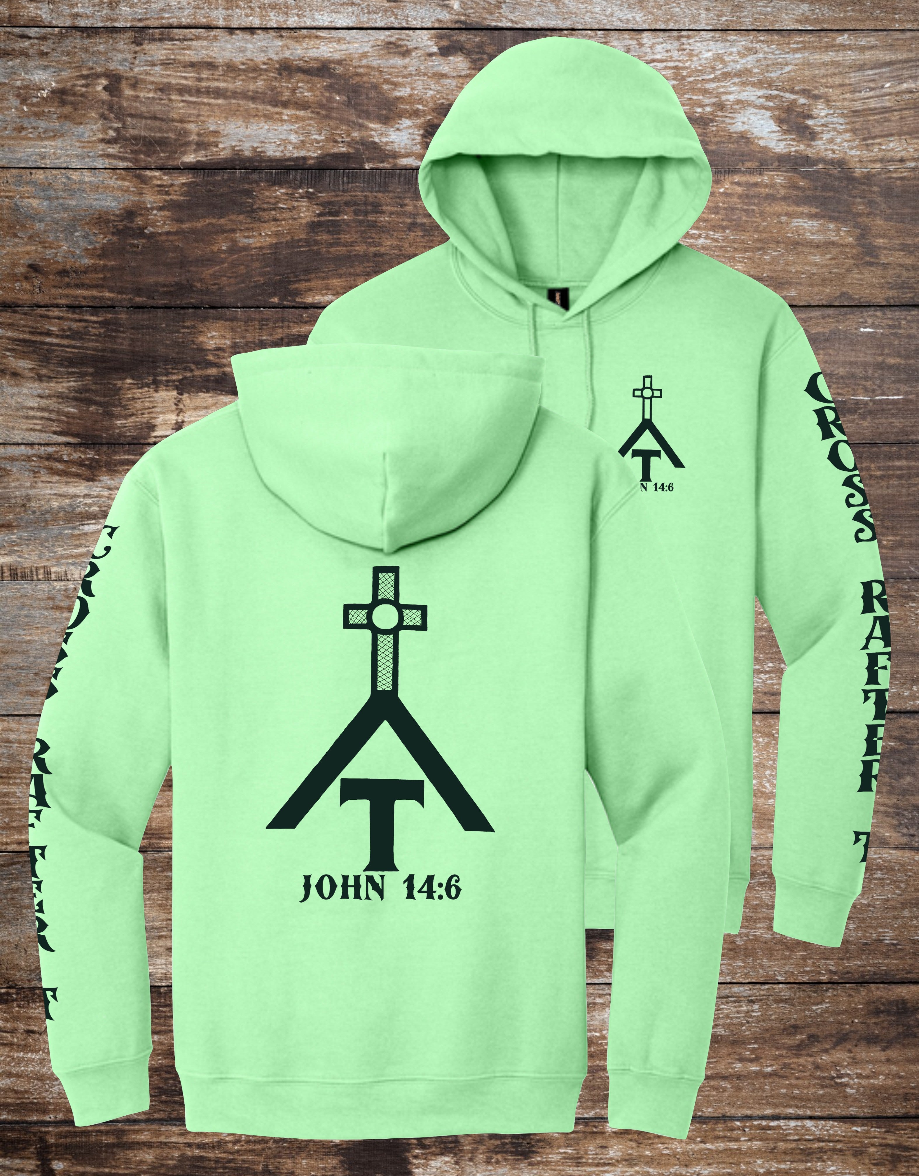Cross Rafter T Hoodie Mint