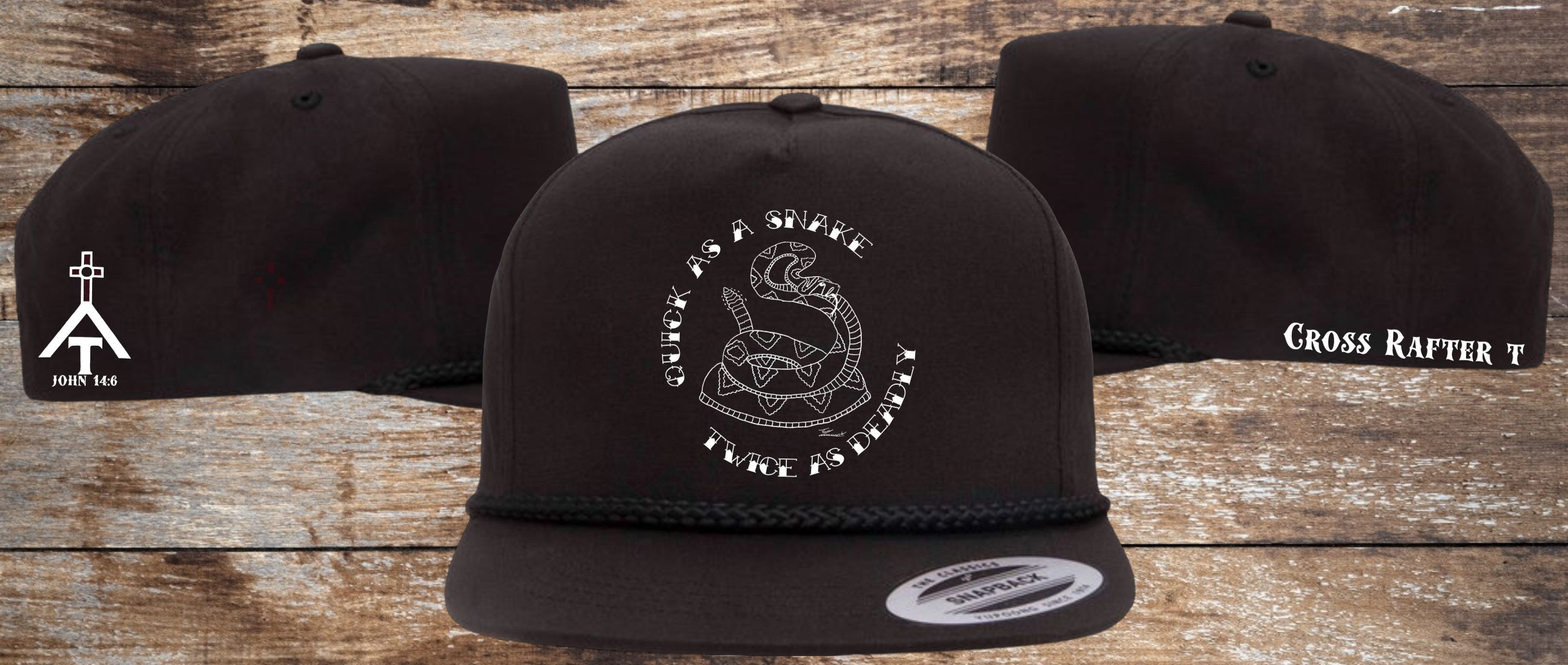 Quick As a Snake graphic hat in Black
