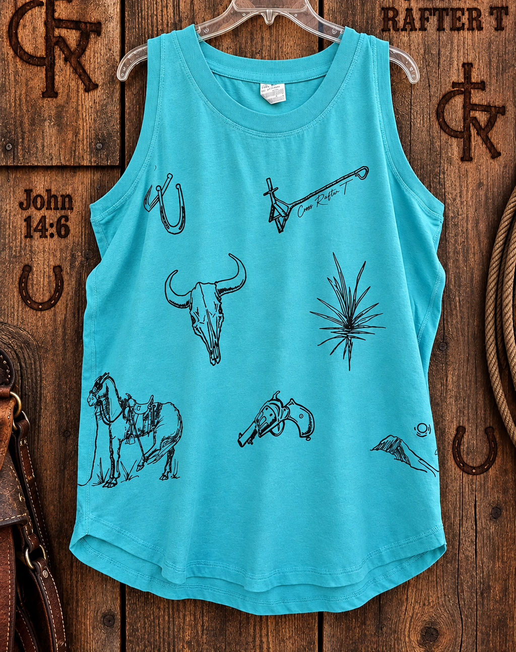 Random Ladies Turquoise Tank
