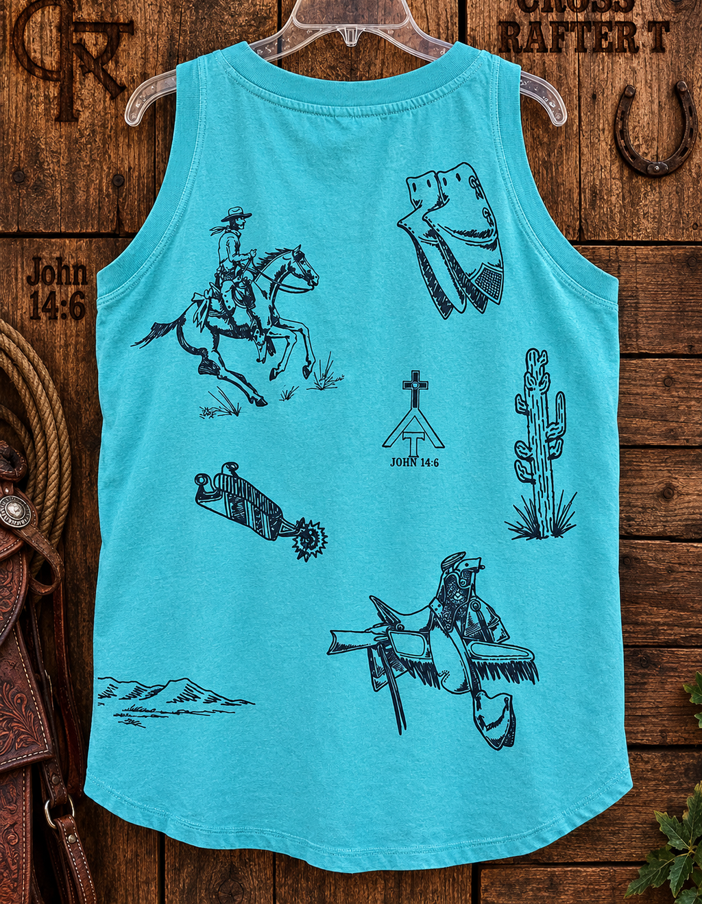 Random Ladies Turquoise Tank