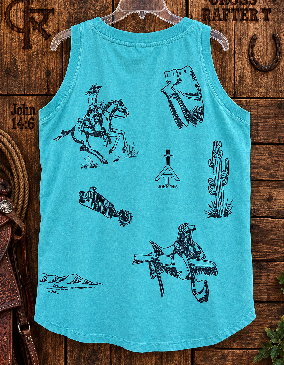 Random Ladies Turquoise Tank