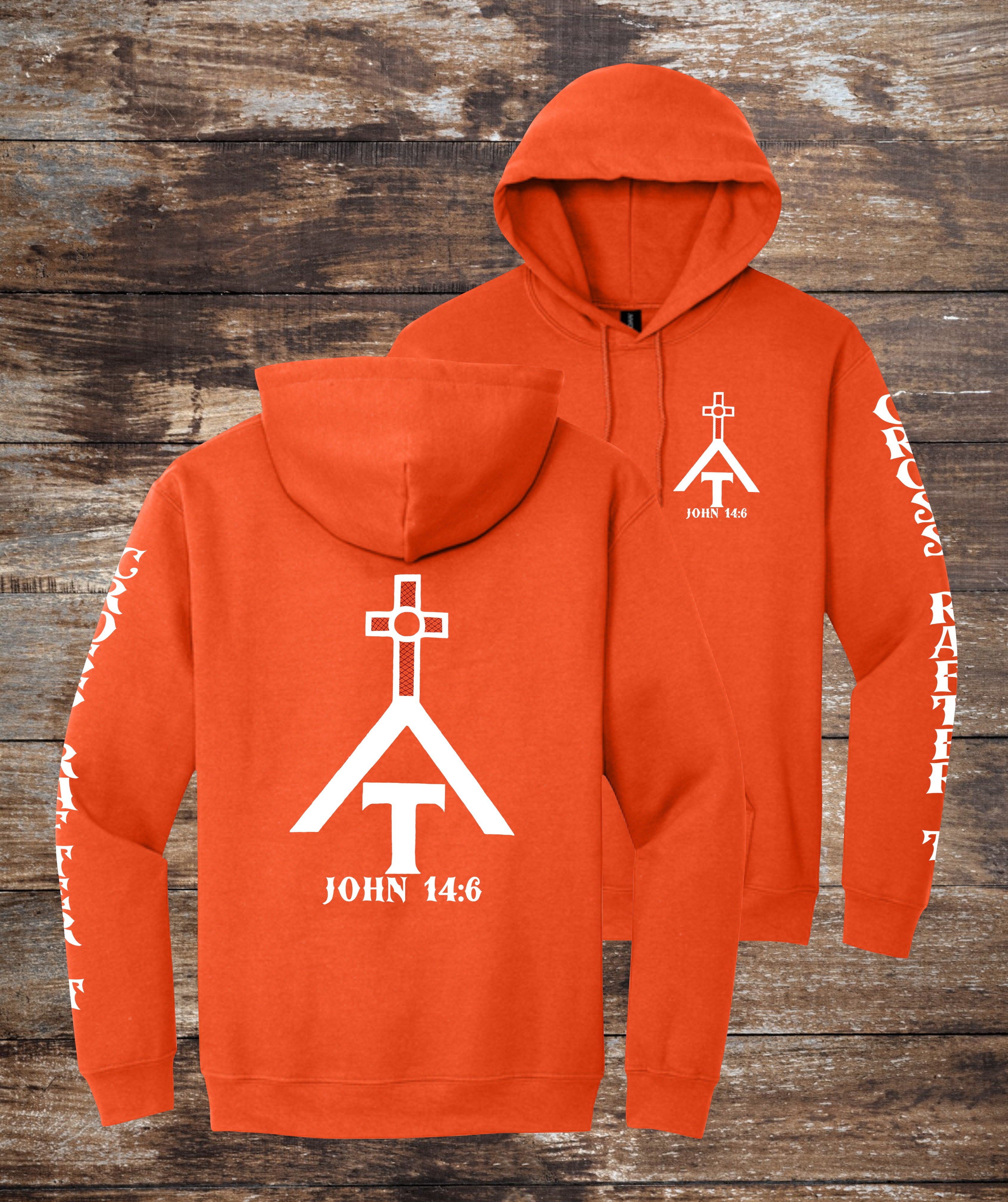 Cross Rafter T Hoddie Orange
