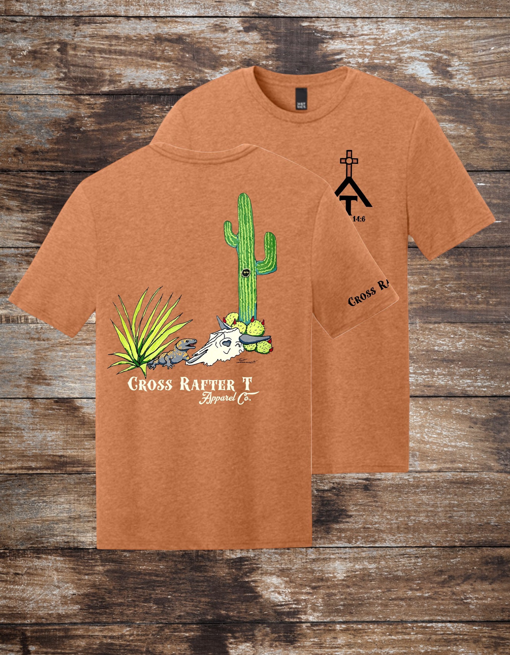 Gila Lizard Cross Rafter T Apparel Co  t-shirt